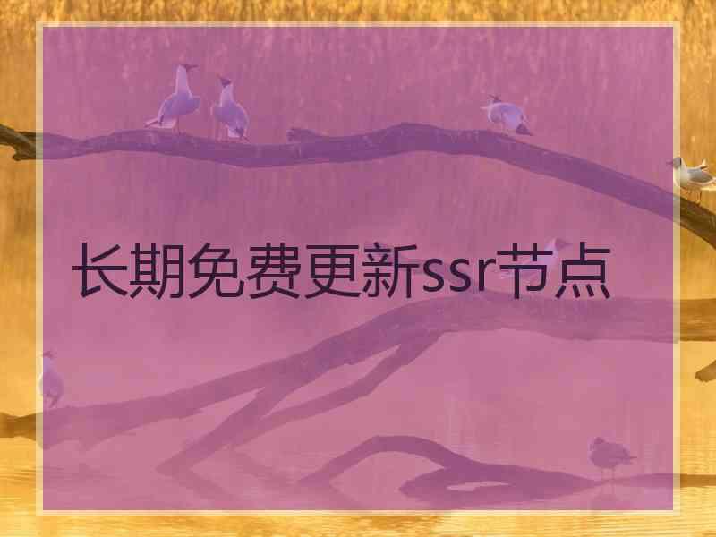 长期免费更新ssr节点