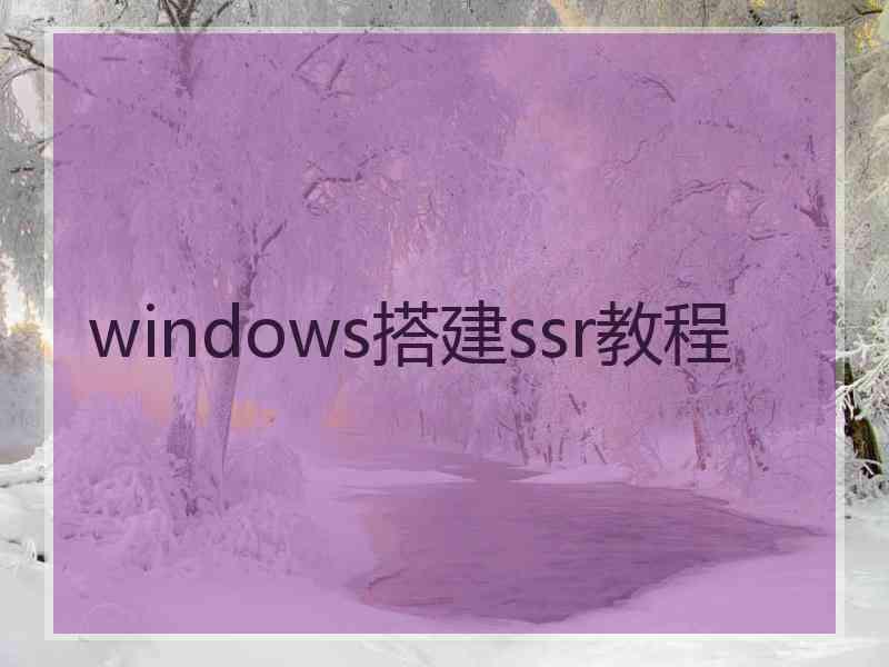 windows搭建ssr教程