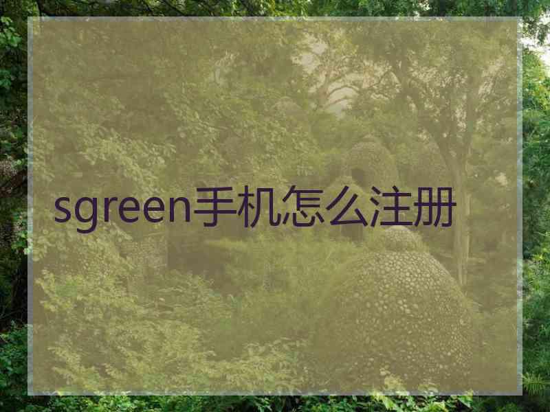 sgreen手机怎么注册