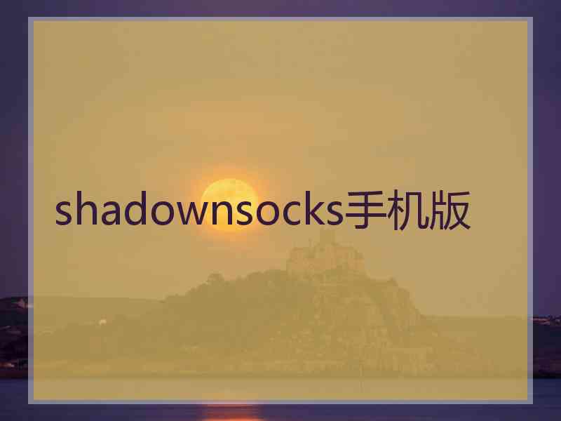 shadownsocks手机版