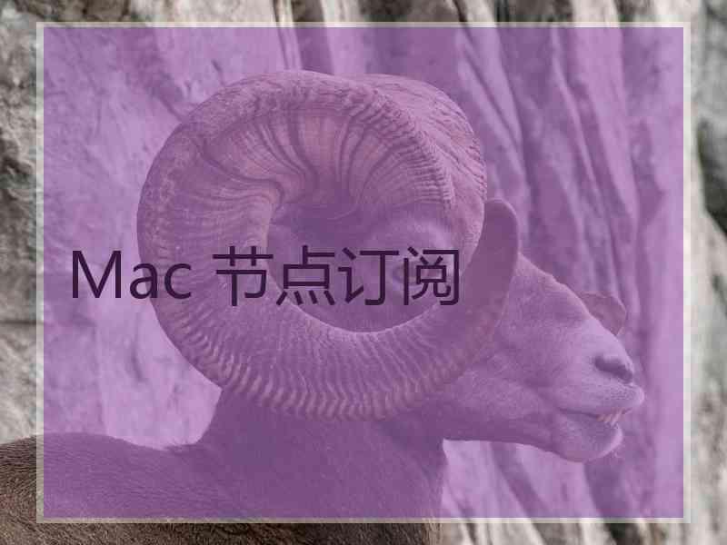 Mac 节点订阅